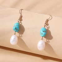 Ethnic Style Retro Pearl Turquoise Pendant Earrings main image 1