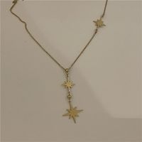 Fashion Eight-pointed Star Simple Stainless Steel Muilt-layer Necklace sku image 2