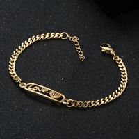 Letters Heart Shaped Lightning Copper Plated 18k Gold Micro-set Zircon Chain Bracelet Accessories sku image 1