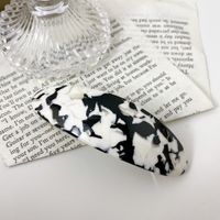 New 8.5cm Solid Color Cow Pattern Spring Clip Ponytail Clip Hair Clip sku image 4