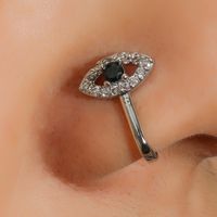 New Devil's Eye Piercing-free Nose Clip Fashion Copper Micro-inlaid Zircon False Nose Ring main image 3
