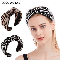 Nouveau Tissu À Motif Zèbre Noué Bandeau Pour Femmes Accessoires Pour Cheveux main image 1