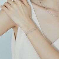 Korean Style Fashion 925 Silver Double Bead Chain Bracelet Wholesale main image 4
