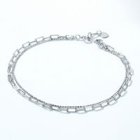 Korean Style Fashion 925 Silver Double Bead Chain Bracelet Wholesale main image 1