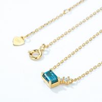 New Korean Simple Style S925 Silver Inlaid London Blue Topaz Necklace Wholesale main image 5