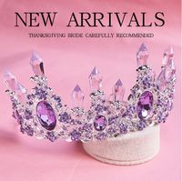 Retro Crystal Baroque Crown Earrings Set Hair Accessories main image 2
