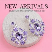 Retro Crystal Baroque Crown Earrings Set Hair Accessories main image 3
