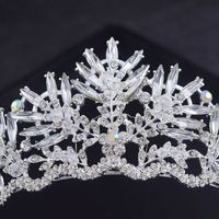 Baroque Bridal Crown Rhinestone Crystal Bridal Headwear main image 4