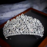 Einfache Mode Hochzeit Krone Haarschmuck Eingelegte Diamant Kopf Zubehör main image 4
