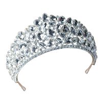 Einfache Mode Hochzeit Krone Haarschmuck Eingelegte Diamant Kopf Zubehör main image 6