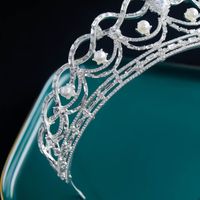Baroque Diamond Pearl Crown Simple Bride Head Accessories main image 4