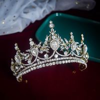 Retro Rhinestone Wedding Bride Crown Baroque Head Accessories main image 2