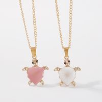 Fashion Cute And Funny Little Turtle Geometric Alloy Diamond Necklace Female main image 5