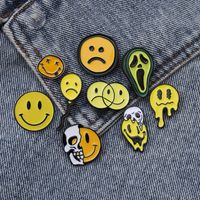 New Skull Smiley Face Crying Face Expression Avocado Balloon Dripping Oil Alloy Brooch main image 3
