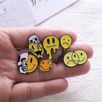 New Skull Smiley Face Crying Face Expression Avocado Balloon Dripping Oil Alloy Brooch main image 5