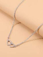 Korean New Diamond Heart Interlocking Mother's Day Pendant Alloy Necklace main image 3