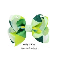 12 Colors New Wave Printing Striped Fishtail Upturned Bow Children's Hairpin main image 3