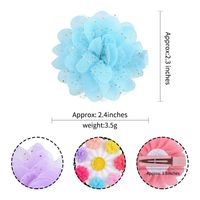 Simple New Children's Hairpin 2.4 Inch Chiffon Flower Solid Color Headdress main image 4