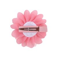 Simple New Children's Hairpin 2.4 Inch Chiffon Flower Solid Color Headdress main image 5