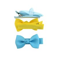 New Children's Hair Accessories 20 Colors Handmade Cute Bow Ribbon Hairpin main image 4