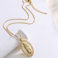 Religious Jewelry New Copper Plated 18k Gold Zircon Pendant Necklace main image 3