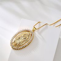 Joyería Religiosa Nuevo Collar Con Colgante De Circón De Oro Chapado En Cobre De 18 Quilates main image 4