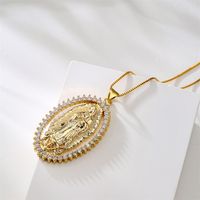 Religious Jewelry New Copper Plated 18k Gold Zircon Pendant Necklace main image 4