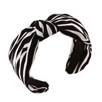 New Zebra Pattern Fabric Knotted Women's Headband Hair Accessories sku image 2