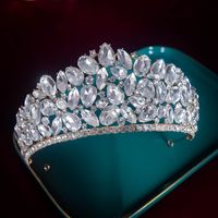 Einfache Mode Hochzeit Krone Haarschmuck Eingelegte Diamant Kopf Zubehör sku image 2