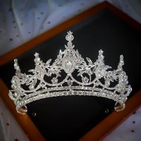 Retro Rhinestone Wedding Bride Crown Baroque Head Accessories sku image 1