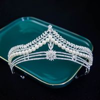 Retro Simple Wedding Headdress Bridal Crown Pearl Crown Head Accessories sku image 1