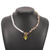 Mode Geometrische Nachahmung Perle Farbe Stein Nähte Legierung Halskette sku image 1