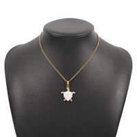 Fashion Cute And Funny Little Turtle Geometric Alloy Diamond Necklace Female sku image 1