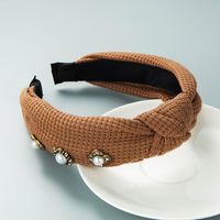 Korean Style Fashion Fabric Inlaid Pearl Knotted Headband main image 1