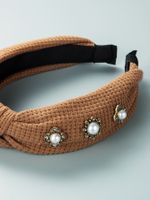 Korean Style Fashion Fabric Inlaid Pearl Knotted Headband main image 5
