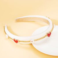 Korean Style Thin Edge Diamond Heart Decorative Headband sku image 1