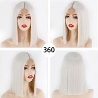 White Women's Wigs Chemical Fiber Straight Hair Headgear Wigs main image 3