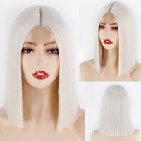 White Women's Wigs Chemical Fiber Straight Hair Headgear Wigs main image 7