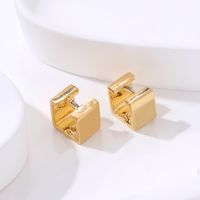 Fashion Creative Geometric Gold Stitching Simple Metal Earrings Jewelry main image 1