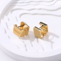 Fashion Creative Geometric Gold Stitching Simple Metal Earrings Jewelry main image 3