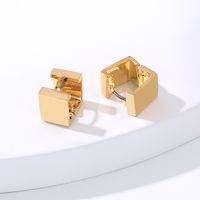Fashion Creative Geometric Gold Stitching Simple Metal Earrings Jewelry main image 5