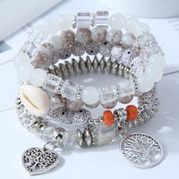 Simple Heart Tree Of Life Pendant Conch Bead Multi-layer Bracelet main image 9