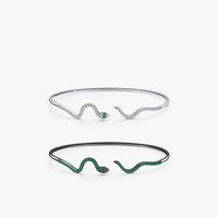 S925 Sterling Silver Fashion Snake-shaped Open Bracelet Jewelry main image 2