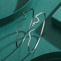 S925 Sterling Silver Fashion Snake-shaped Open Bracelet Jewelry main image 4
