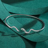 S925 Sterling Silver Fashion Snake-shaped Open Bracelet Jewelry main image 5