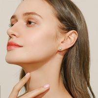 S925 Silver Female Simple Opal Small Pierced Ear Jewelry main image 5