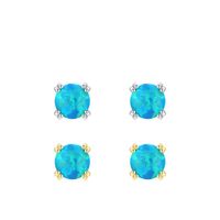S925 Silver Female Simple Opal Small Pierced Ear Jewelry main image 6