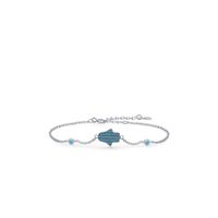 S925 Silver Sweet Abstract Ghost Bracelet Retro Turquoise Hand Jewelry main image 6