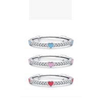 Fashion S925 Silver Ring Inlaid Diamonds Heart-shaped Ring main image 6