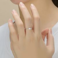 Simple S925 Sterling Silver Popular Ring Female Inlaid Zirconium Fine Ring main image 3
